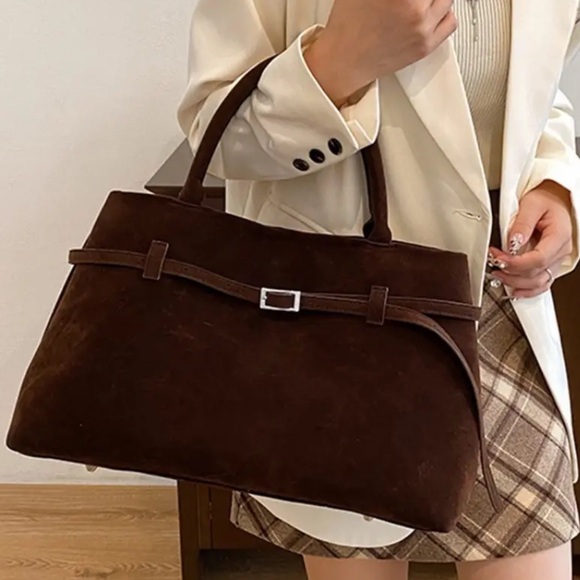 Handbags - NEW Chic Faux Suede Handbag, Spacious Perfect for Work, Shopping, Travel, Coffee